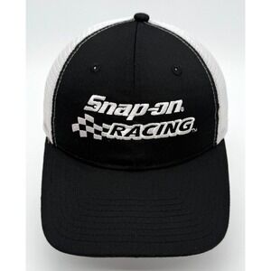 Snap-On Racing Trucker Cap Men's One‎ Size Black White Snapback *Read